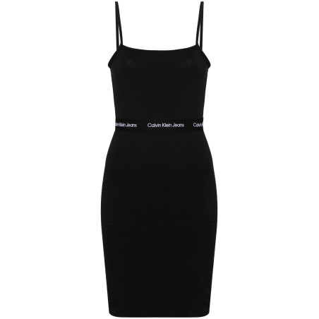 Logo tape strappy dress