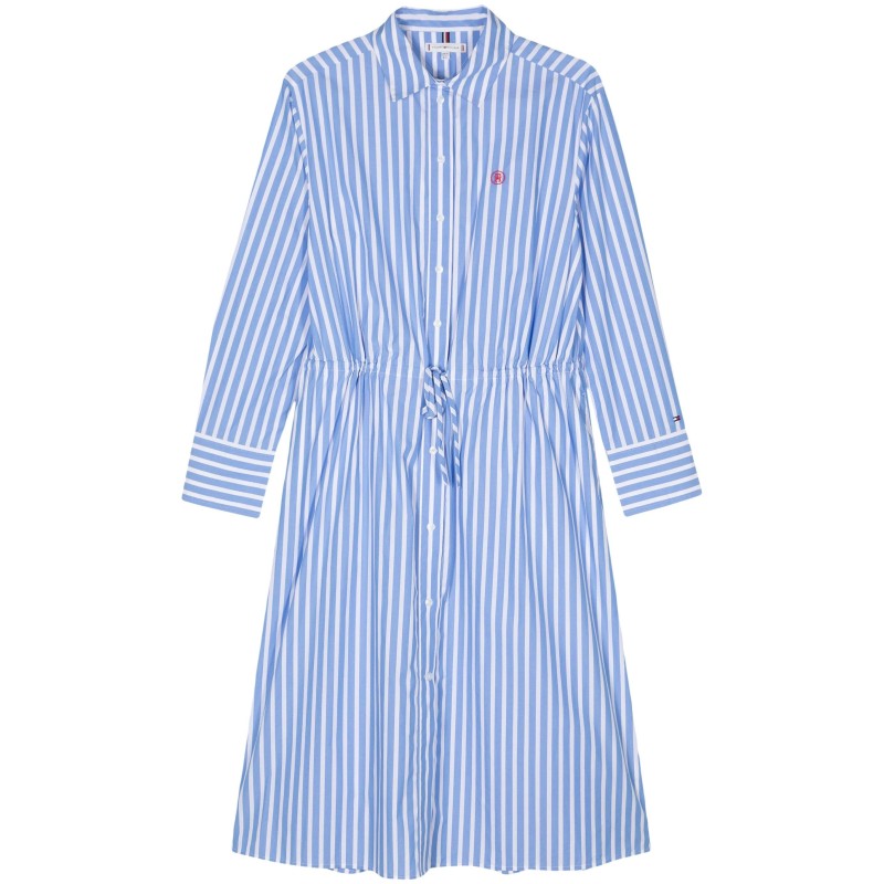 Md blouson ls midi shirt dress