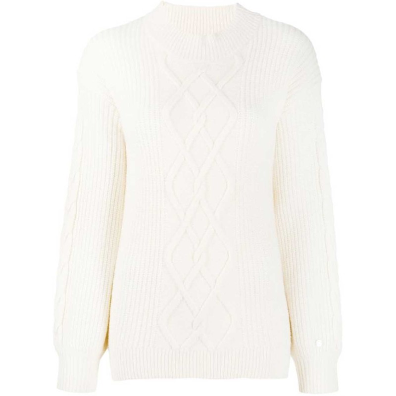 MOCK NECK CABLE SWEATER