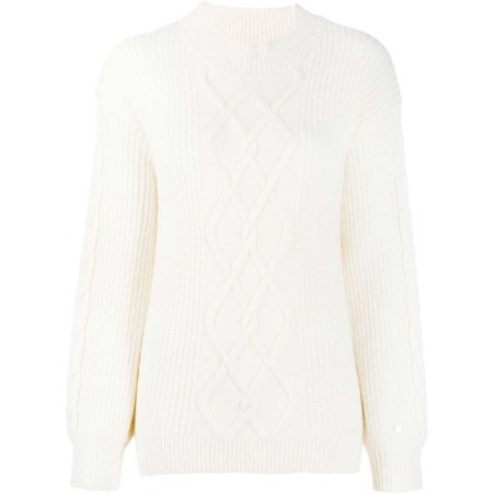 MOCK NECK CABLE SWEATER