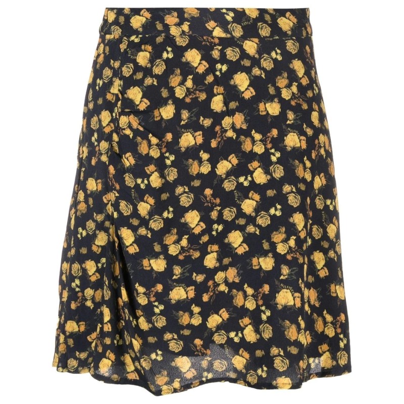 Moss crepe rose short skirt