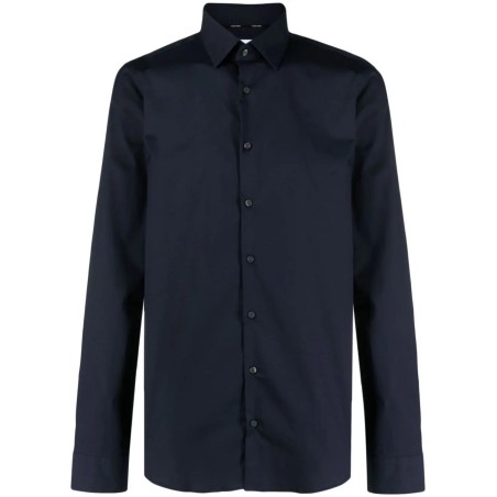 Poplin stretch slim shirt