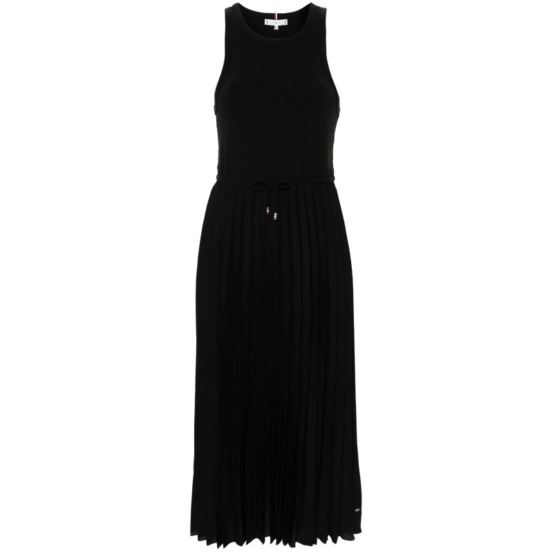 Rib tank pleated dress midi ns