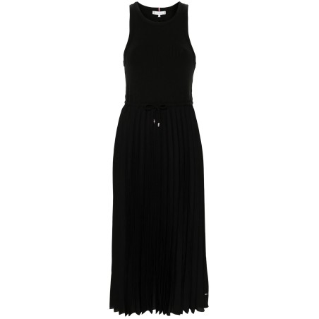 Rib tank pleated dress midi ns