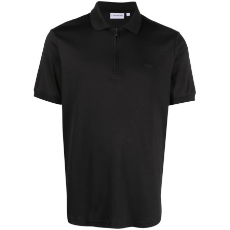 Smooth cotton welt zip polo