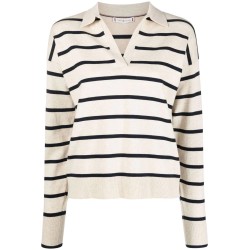 Soft stripe polo sweater