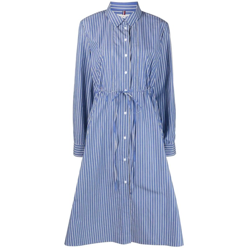 Stripe midi shirt-dress