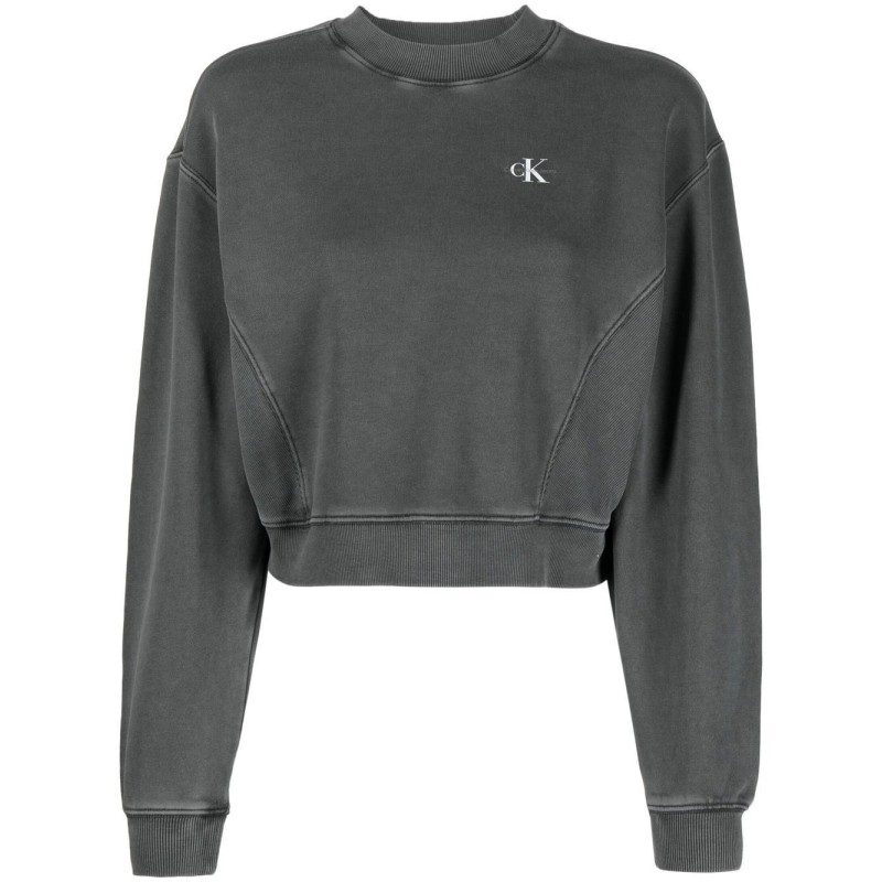 Wash short crew neck sweater