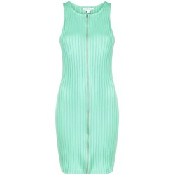 Zipper elongated rib dress