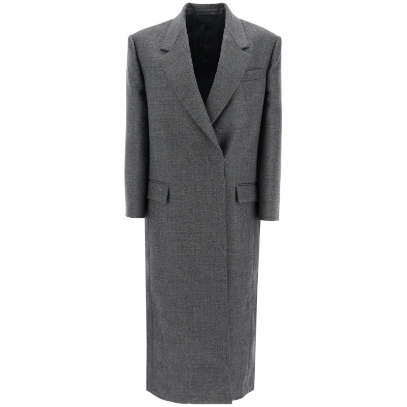 woolen overcoat in canvas fabric