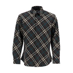 wool blend shirt with check pattern