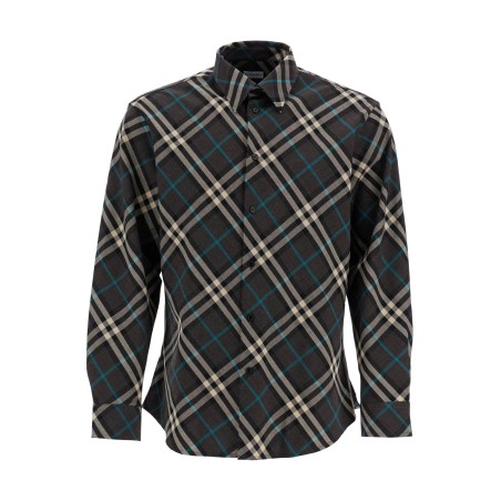 wool blend shirt with check pattern