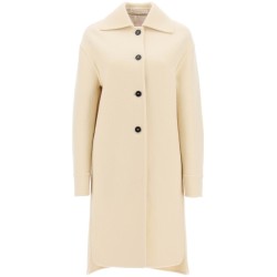 deconstructed coat in virgin wool