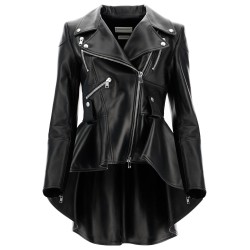 peplum leather biker jacket