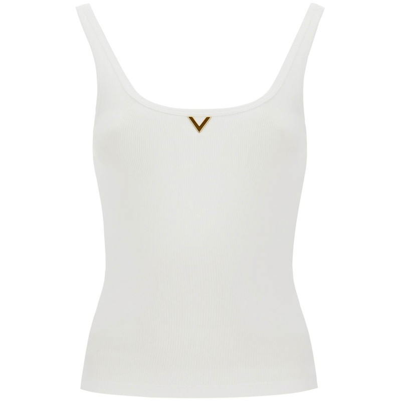 ribbed tank top with v neckline