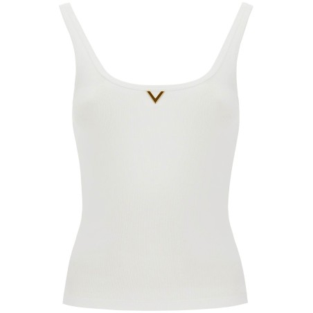 ribbed tank top with v neckline