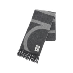 monogram jacquard wool scarf