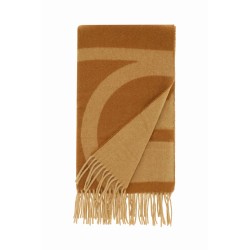 monogram jacquard wool scarf