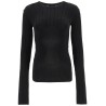 ribbed knit top with long sleeves