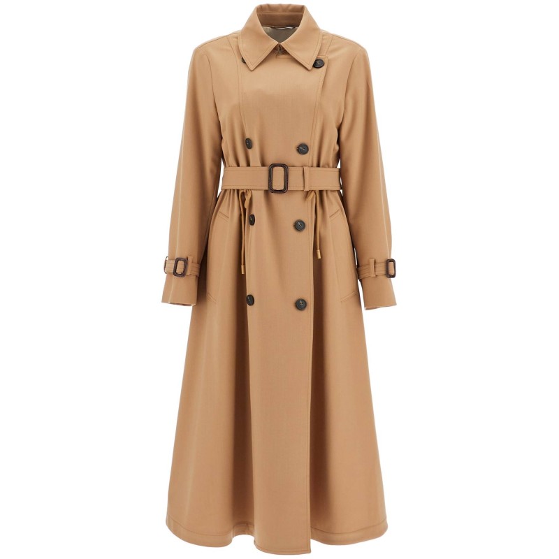 wool blend trench coat in