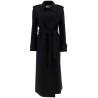 pressed wool robe coat with nine words