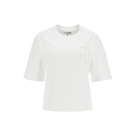 t-shirt with frayed embroidery