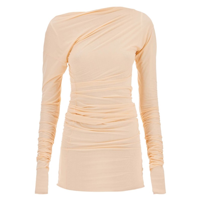 long-sleeved draped top with