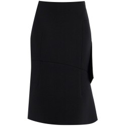 midi scuba skirt with draping