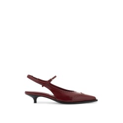 brushed leather slingback brogue with