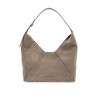 bc duo suede leather hobo bag with