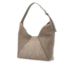 bc duo suede leather hobo bag with