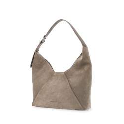 bc duo suede leather hobo bag with