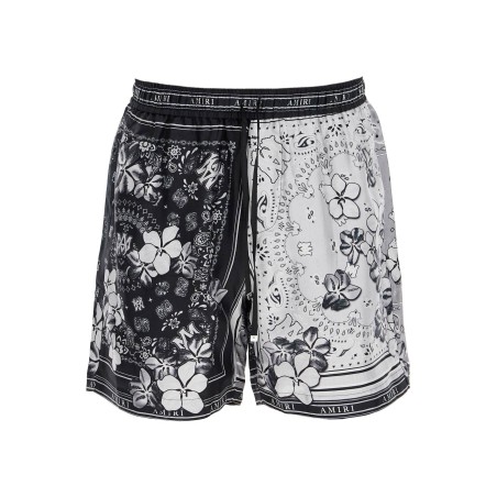 silk bandana print bermuda shorts