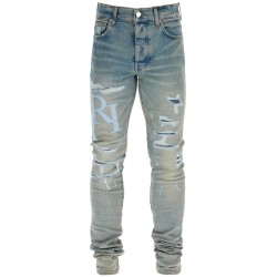 leather logo jeans with eight words