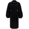 pressed wool robe coat with nine words