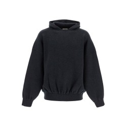 hooded knit sweatshirt with