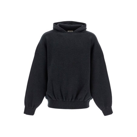 hooded knit sweatshirt with