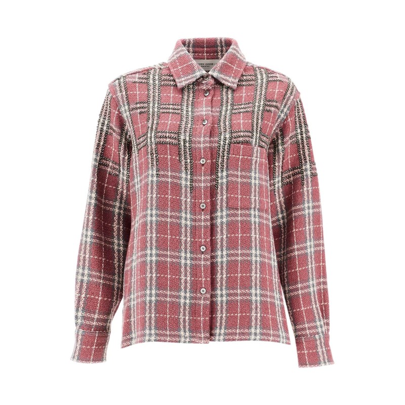 tweed overshirt with applique