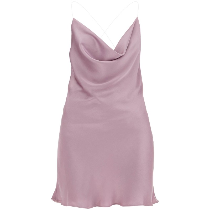 mini satin slip dress with spaghetti straps