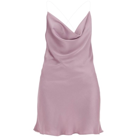 mini satin slip dress with spaghetti straps