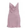 mini satin slip dress with spaghetti straps