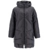 mid-length down jacket with hood