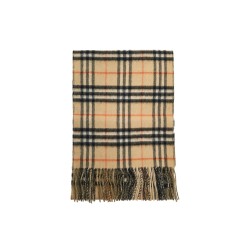 reversible check cashmere scarf