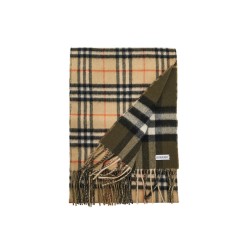 reversible check cashmere scarf