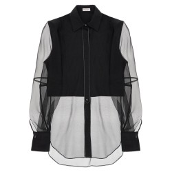 poplin and organza shirt in