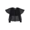 silk blouse with cape overlay