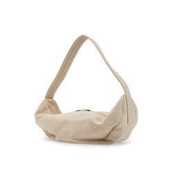 suede leather shell bag with