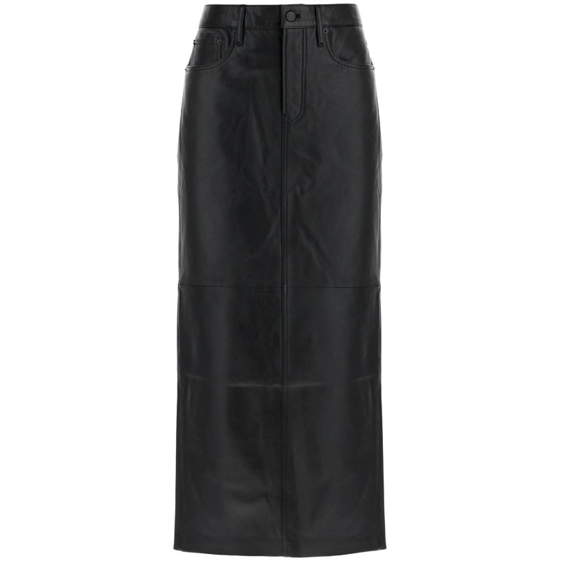 leather column skirt for women