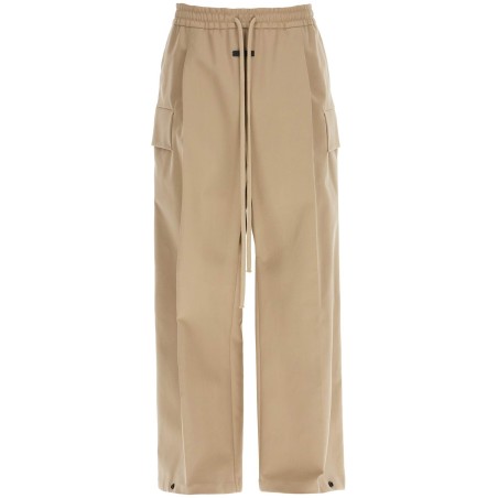 cargo wool and cotton blend trousers