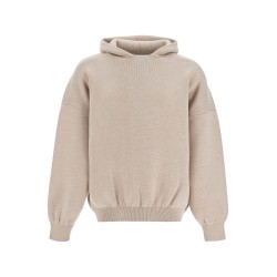 hooded knit sweatshirt with